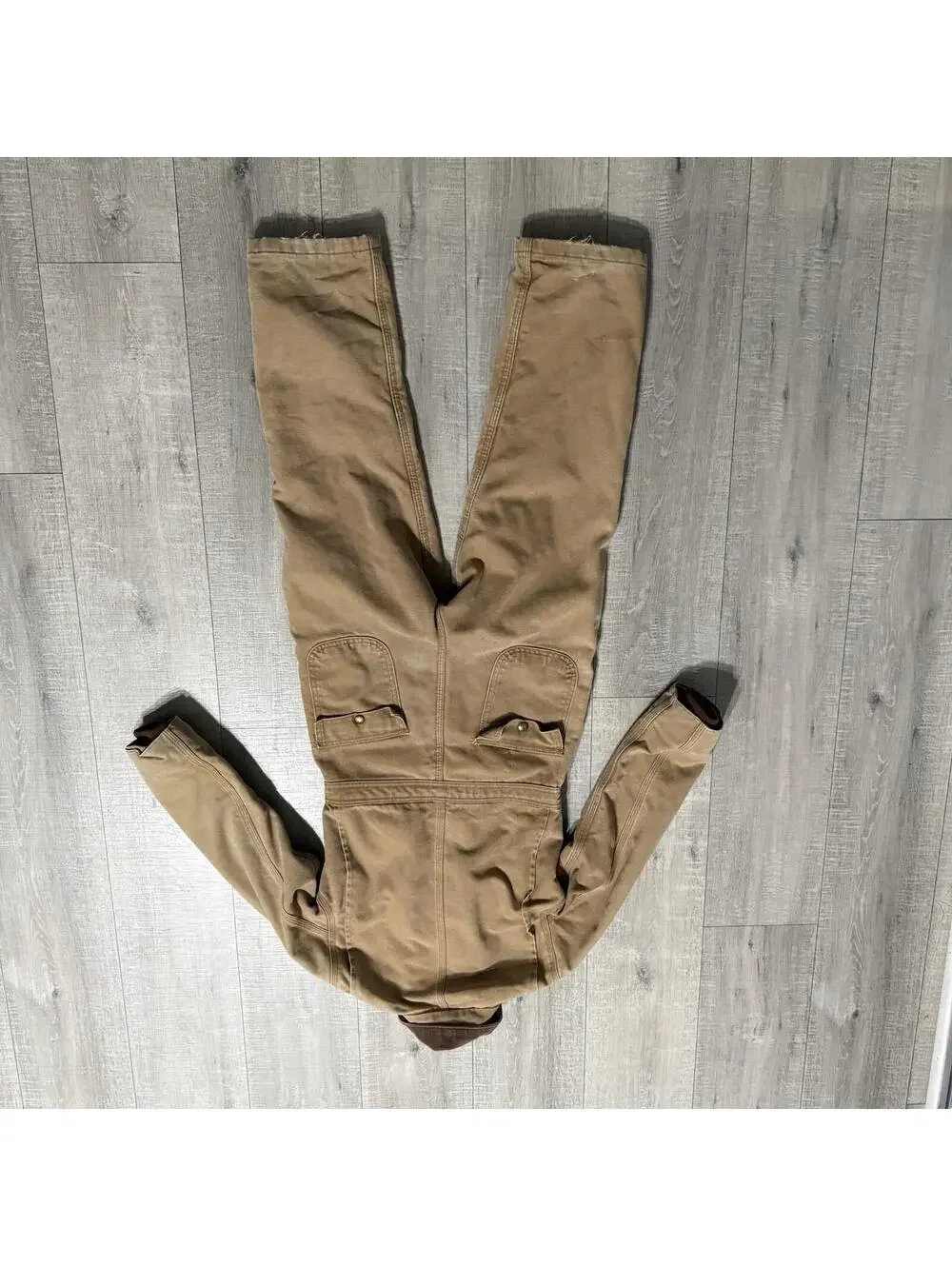 Vintage Carhartt Youth Brown Full Body Suit Distressed Union Red Quilted Medium